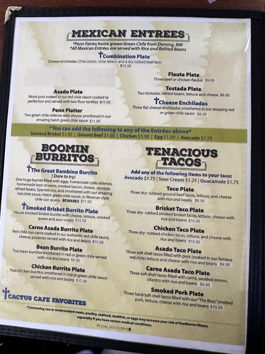 Cactus Cafe Menu - Image 3